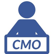 Blue Chief Marketing Officer icon.